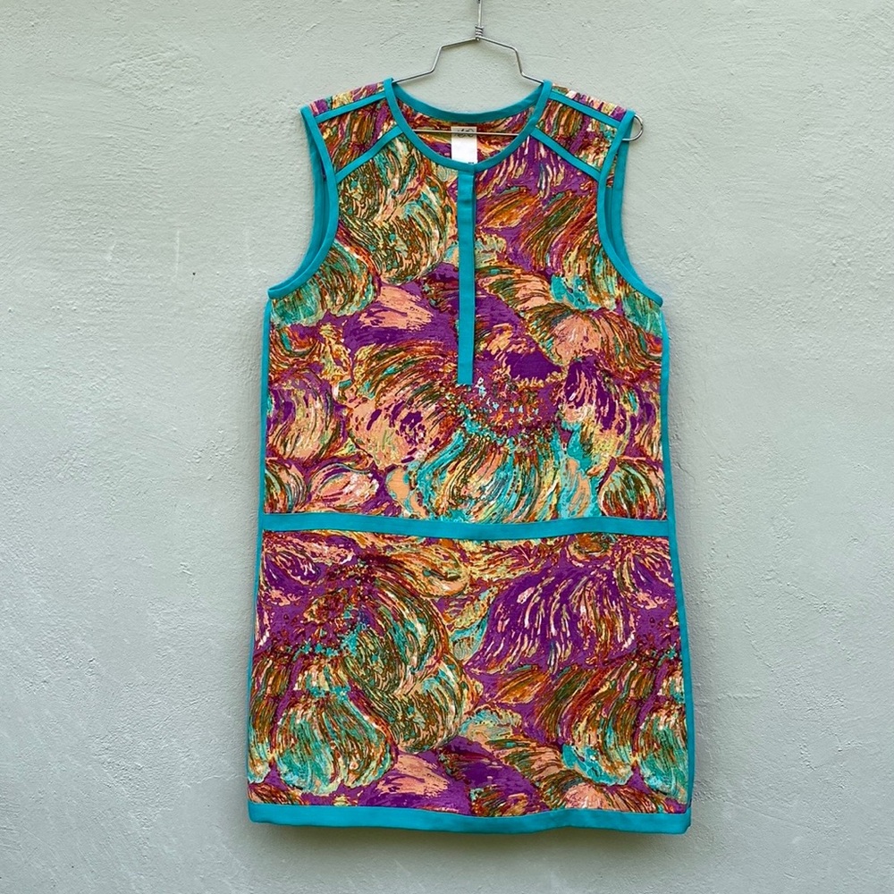 Ali Ro multi color silk linen dress